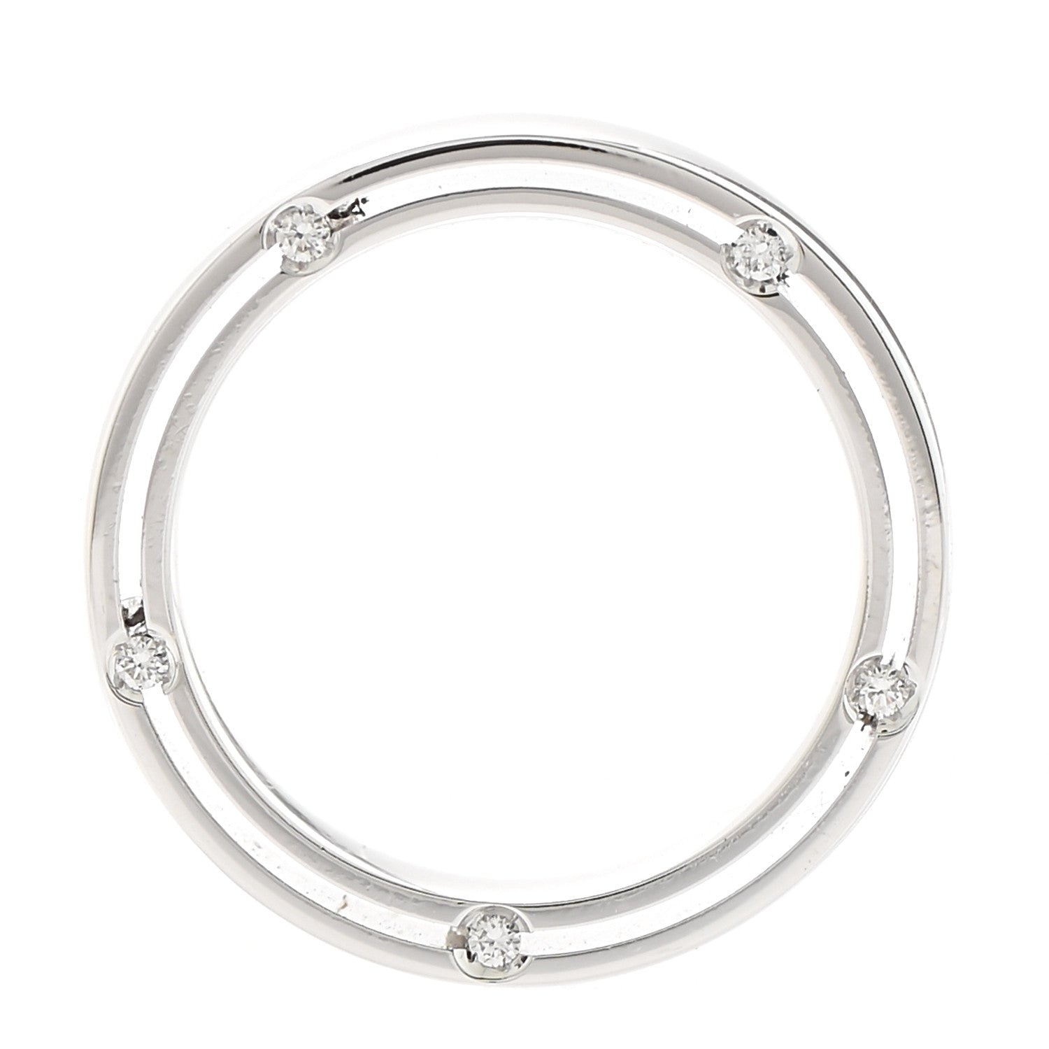 Damiani X BRAD PITT 18K White Gold Diamond D.Side Band Ring 50 5.5 5 of 6