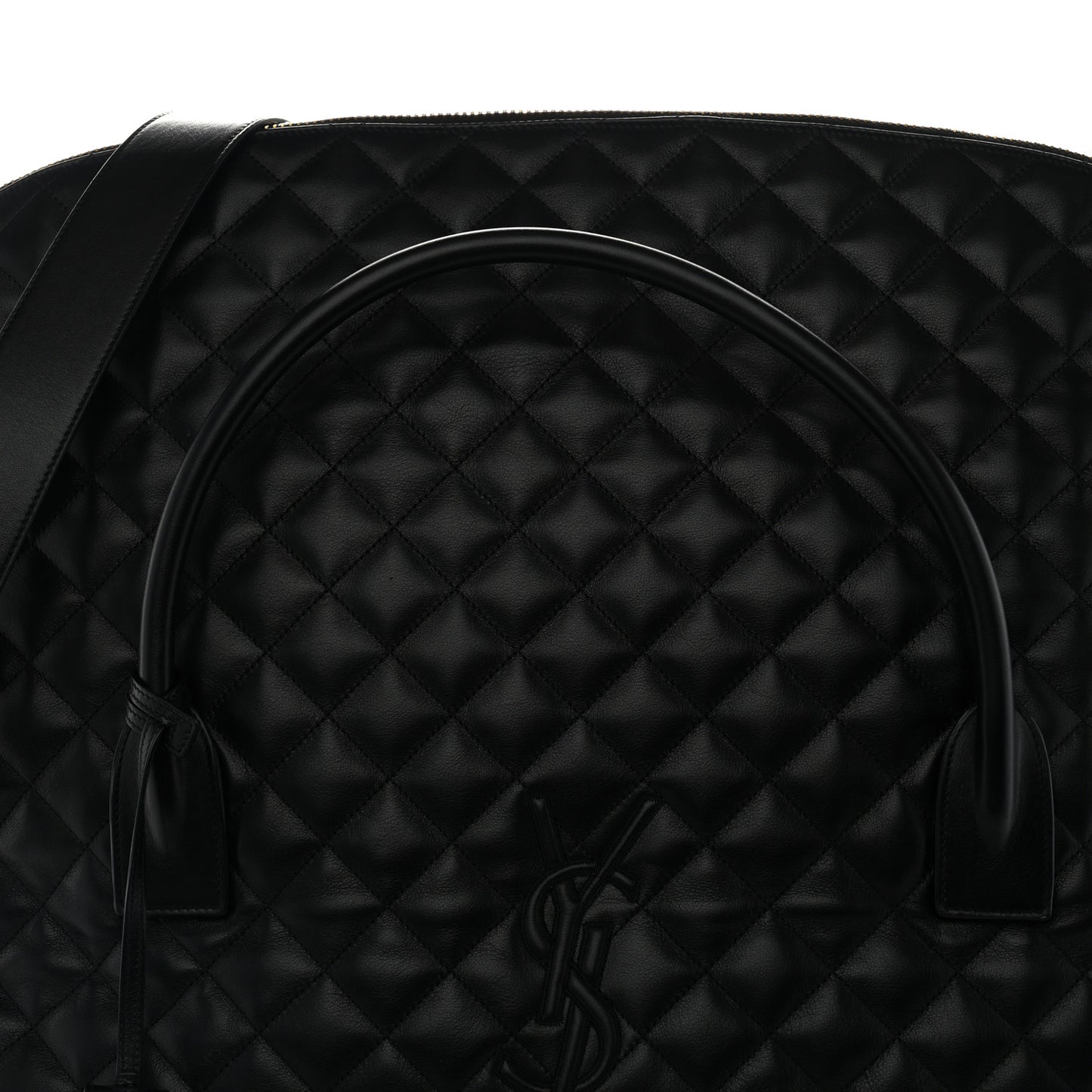 Calfskin Quilted ES Giant Travel Bag Black