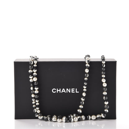 Chanel Ruthenium Resin Bead CC Long Necklace Dark Grey 7 of 7
