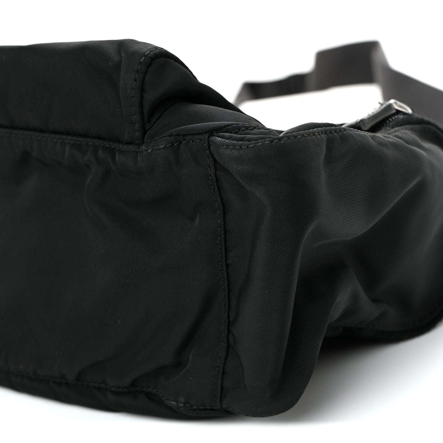Prada Nylon Vela Saffiano Single Buckle Messenger Shoulder Bag Black 10 of 10
