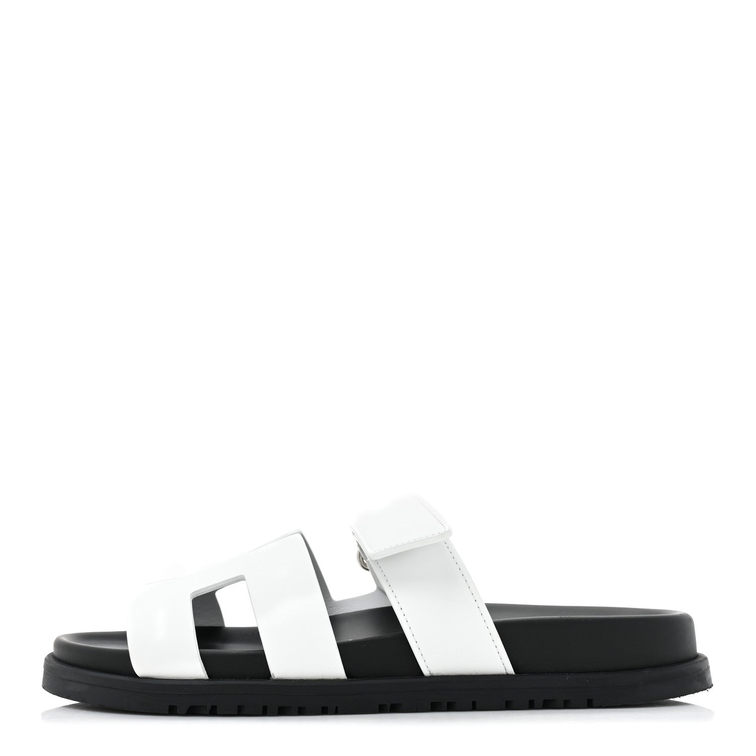 Hermes Calfskin Womens Chypre Sandals 38 White 1 of 12
