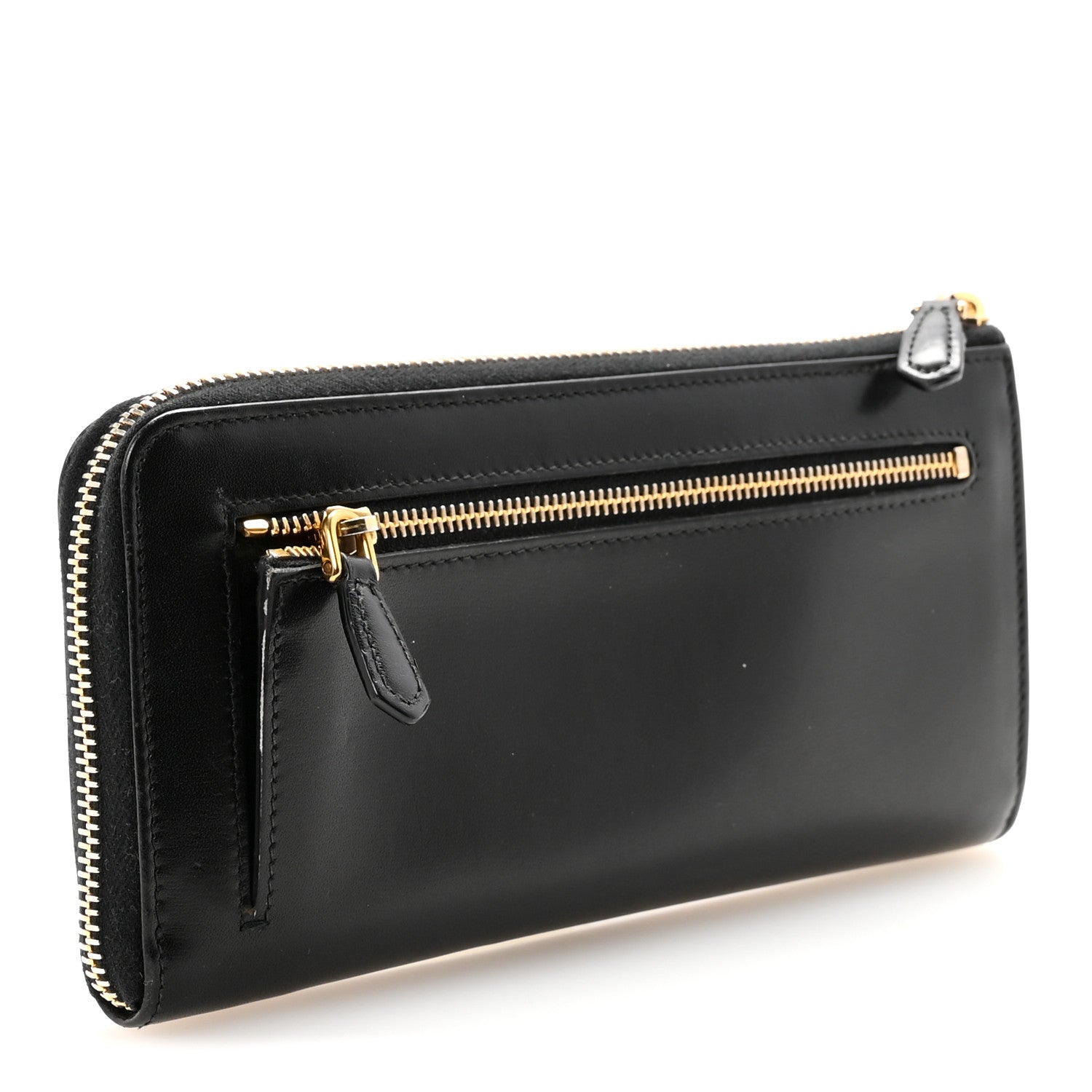 Prada Spazzolato Triangle Half Zip Wallet Black 3 of 6