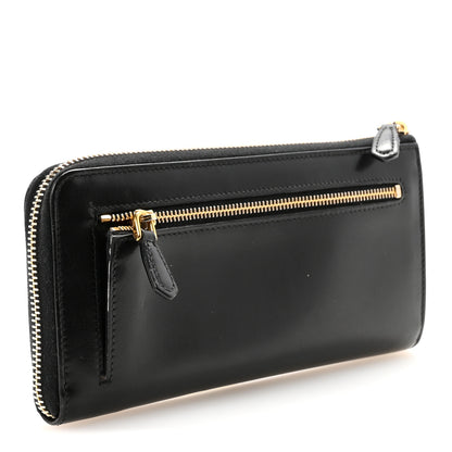 Prada Spazzolato Triangle Half Zip Wallet Black 3 of 6