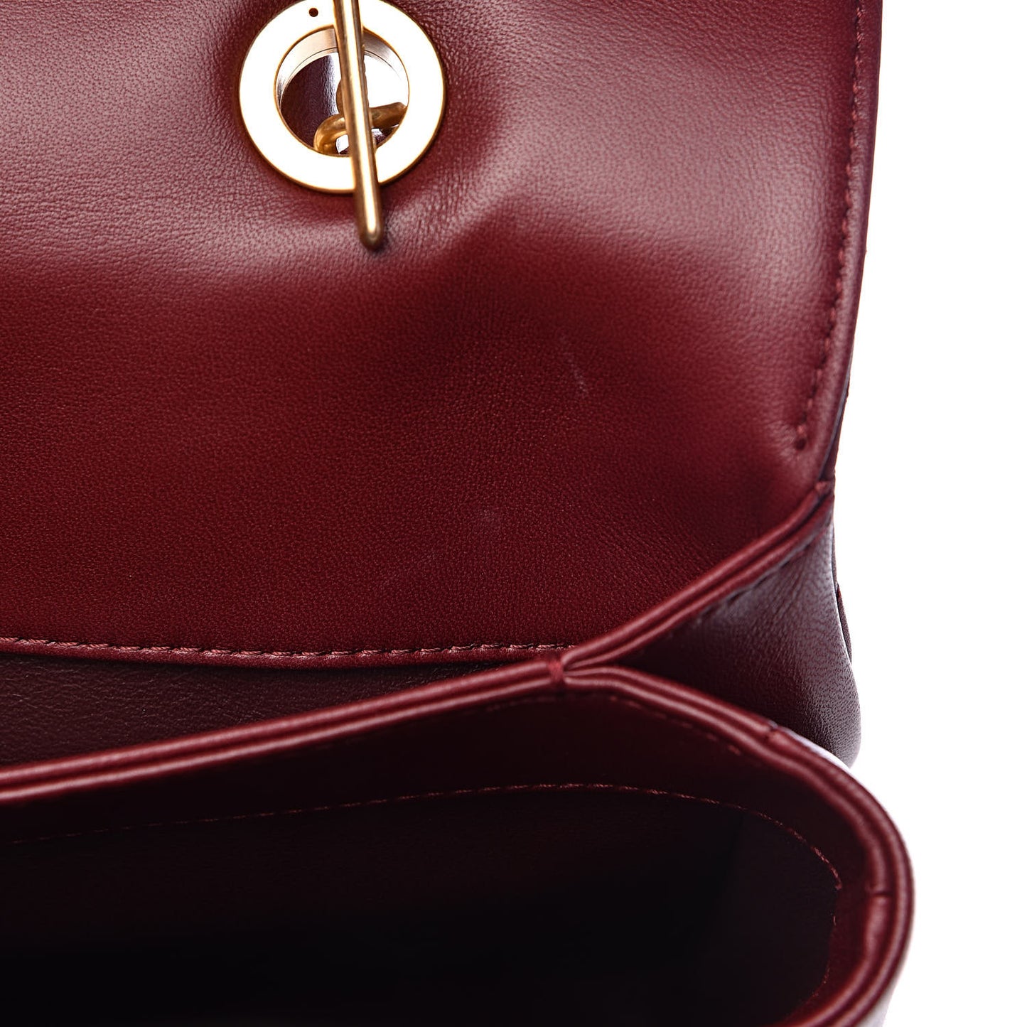 Lambskin Quilted Large Trendy CC Dual Handle Flap Bag Burgundy