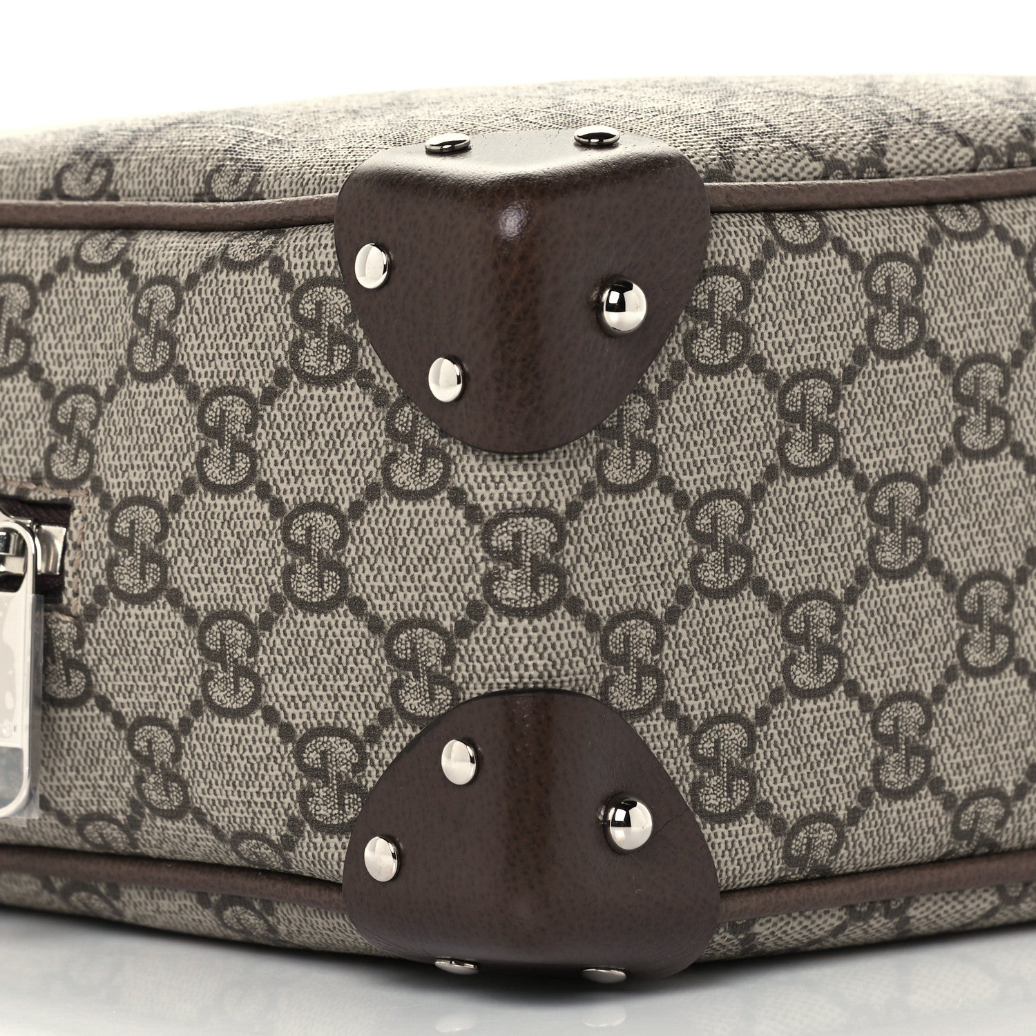 Gucci GG Supreme Monogram Textured Calfskin Square Messenger Bag Beige Ebony New Acero 10 of 12