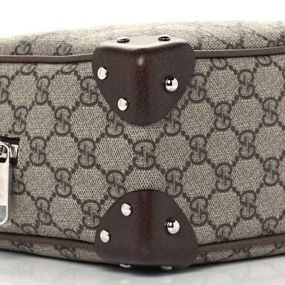 Gucci GG Supreme Monogram Textured Calfskin Square Messenger Bag Beige Ebony New Acero 10 of 12