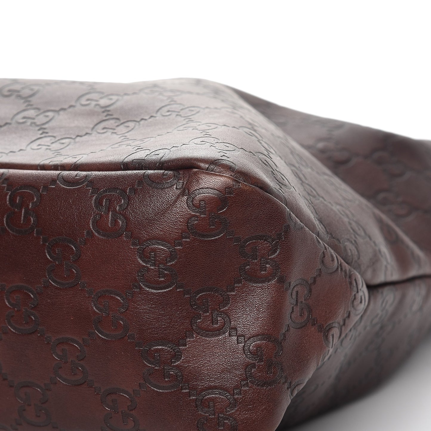 Guccissima Medium Horsebit Chain Hobo Dark Brown