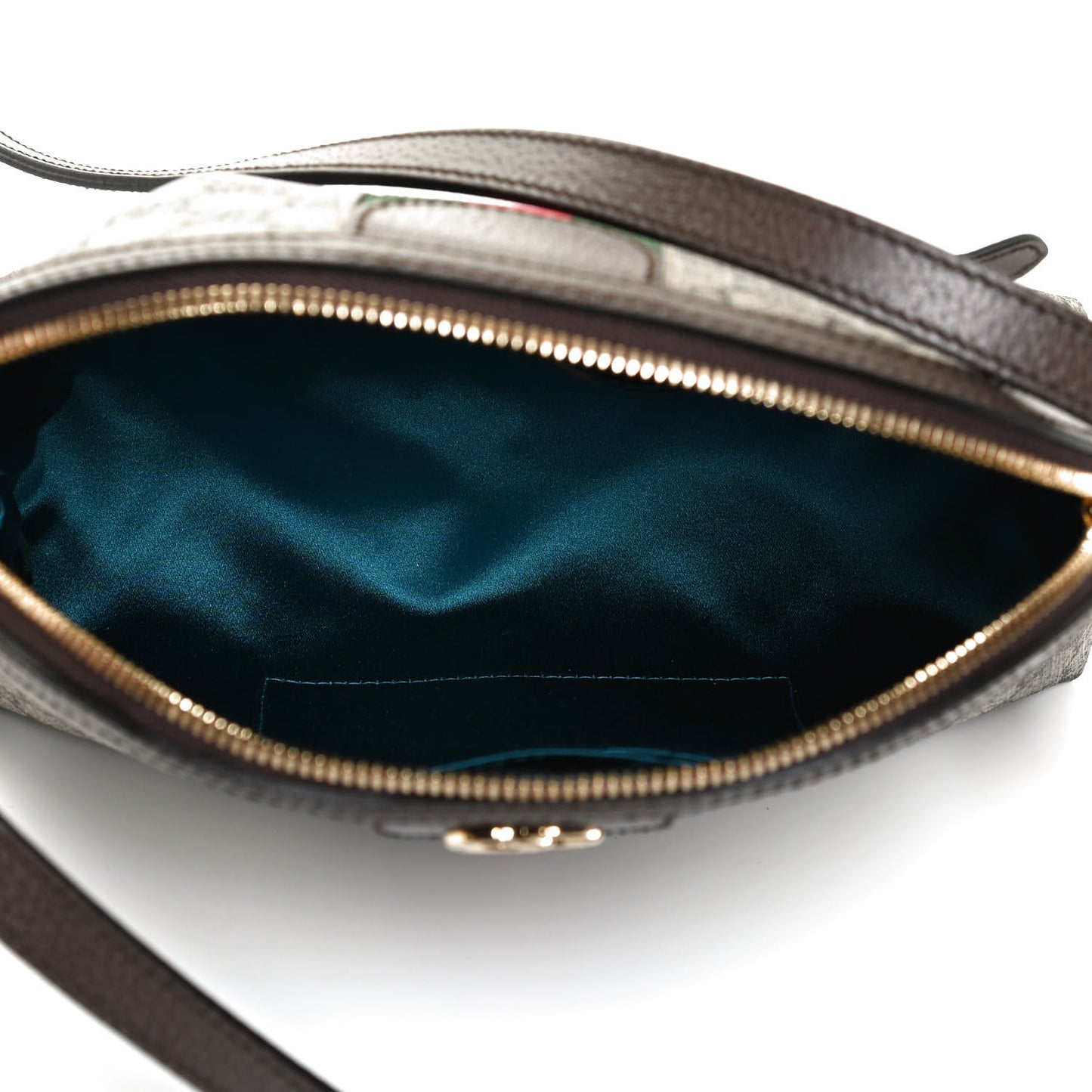 GG Supreme Monogram Textured Dollar Calfskin Web Small Ophidia Dome Shoulder Bag Beige Ebony New Acero