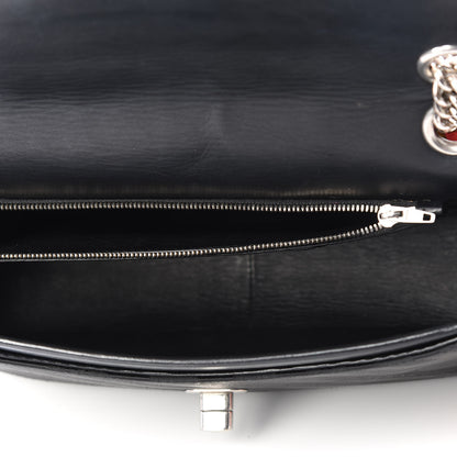 Balenciaga Nylon Jacquard Diagonal Logo Medium Scarf Lock Chain Shoulder Bag Black Red 4 of 11