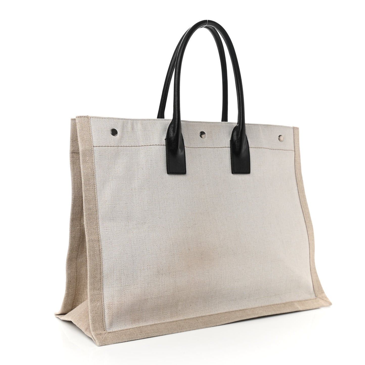 Linen Calfskin Rive Gauche Tote Optic White