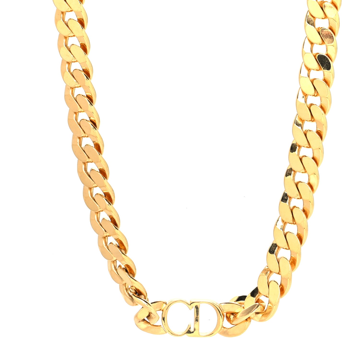 Christian Dior Metal Danseuse Etoile Chain Choker Necklace Gold 1 of 5