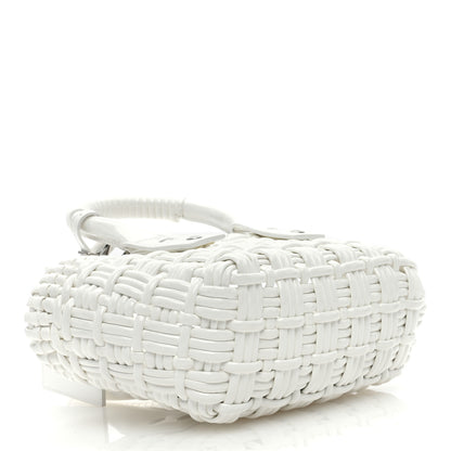 Balenciaga Faux Calfskin Braided Varnished XXS Bistro Basket White 4 of 9