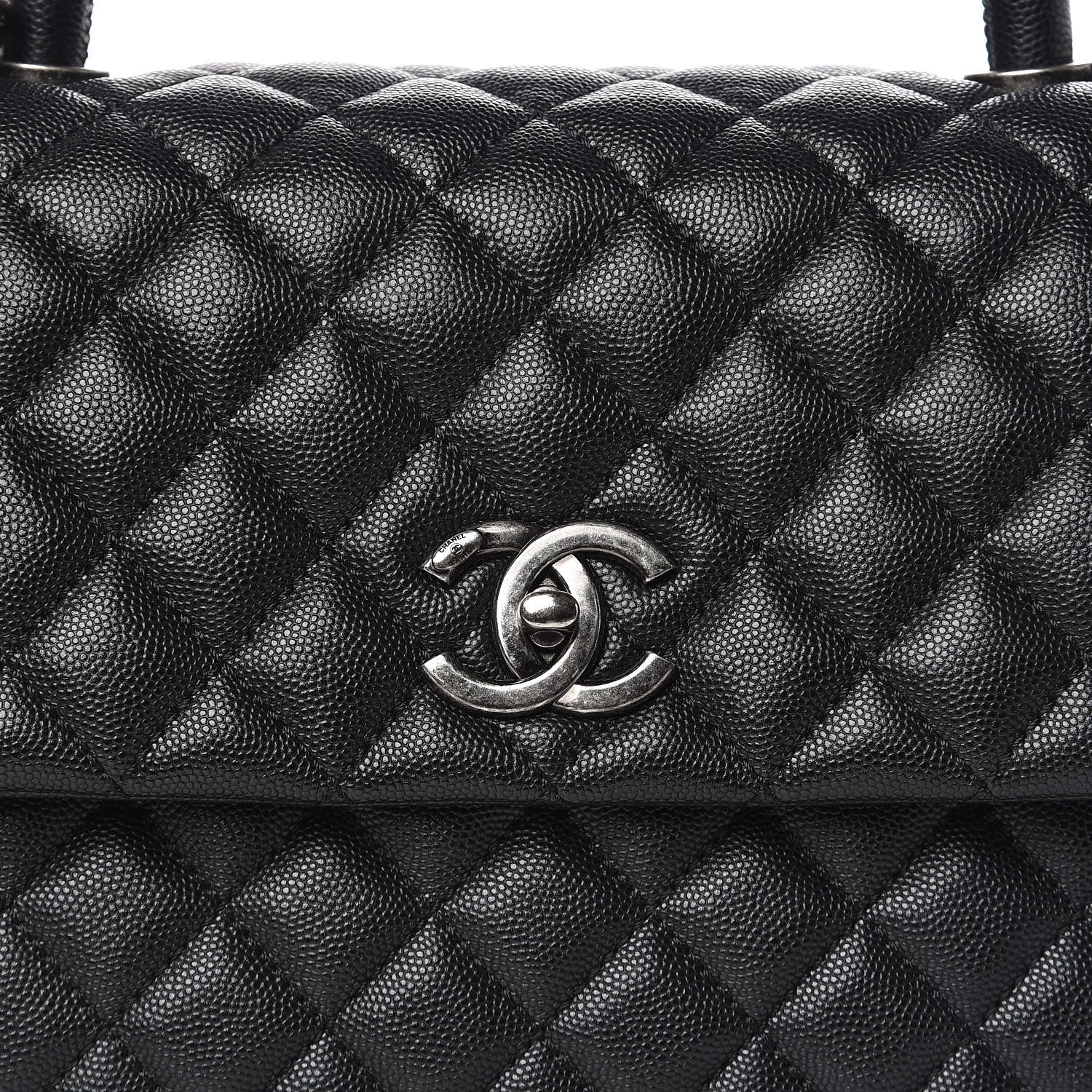 Chanel Caviar Quilted Medium Coco Handle Flap Black 10 of 12