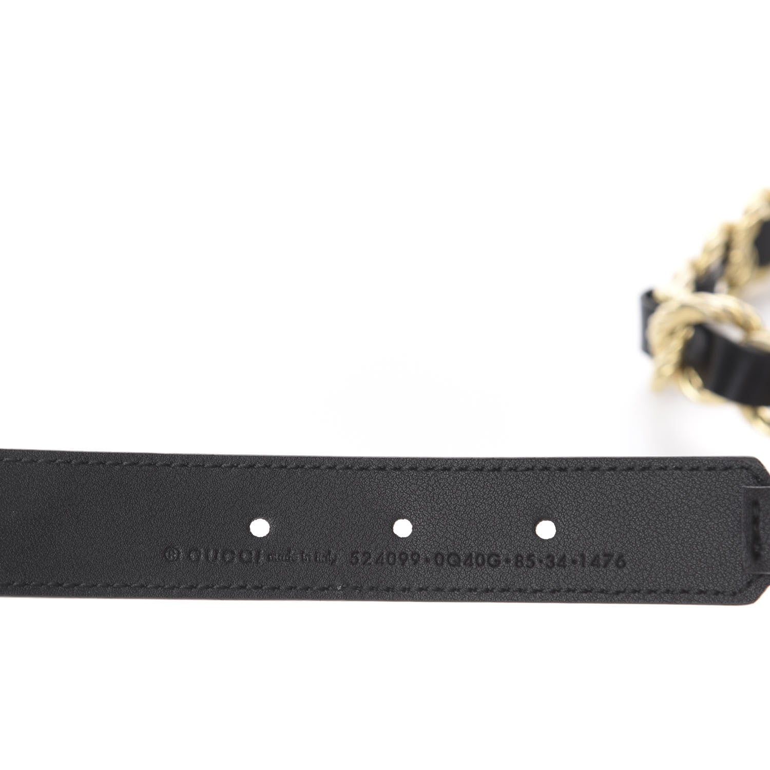 Gucci Calfskin Torchon Double G Chain 25mm Belt 85 34 Black 7 of 8