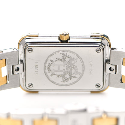 Hermes Stainless Steel 18mm Rectangle Croisiere Quartz Watch Gold 8 of 8