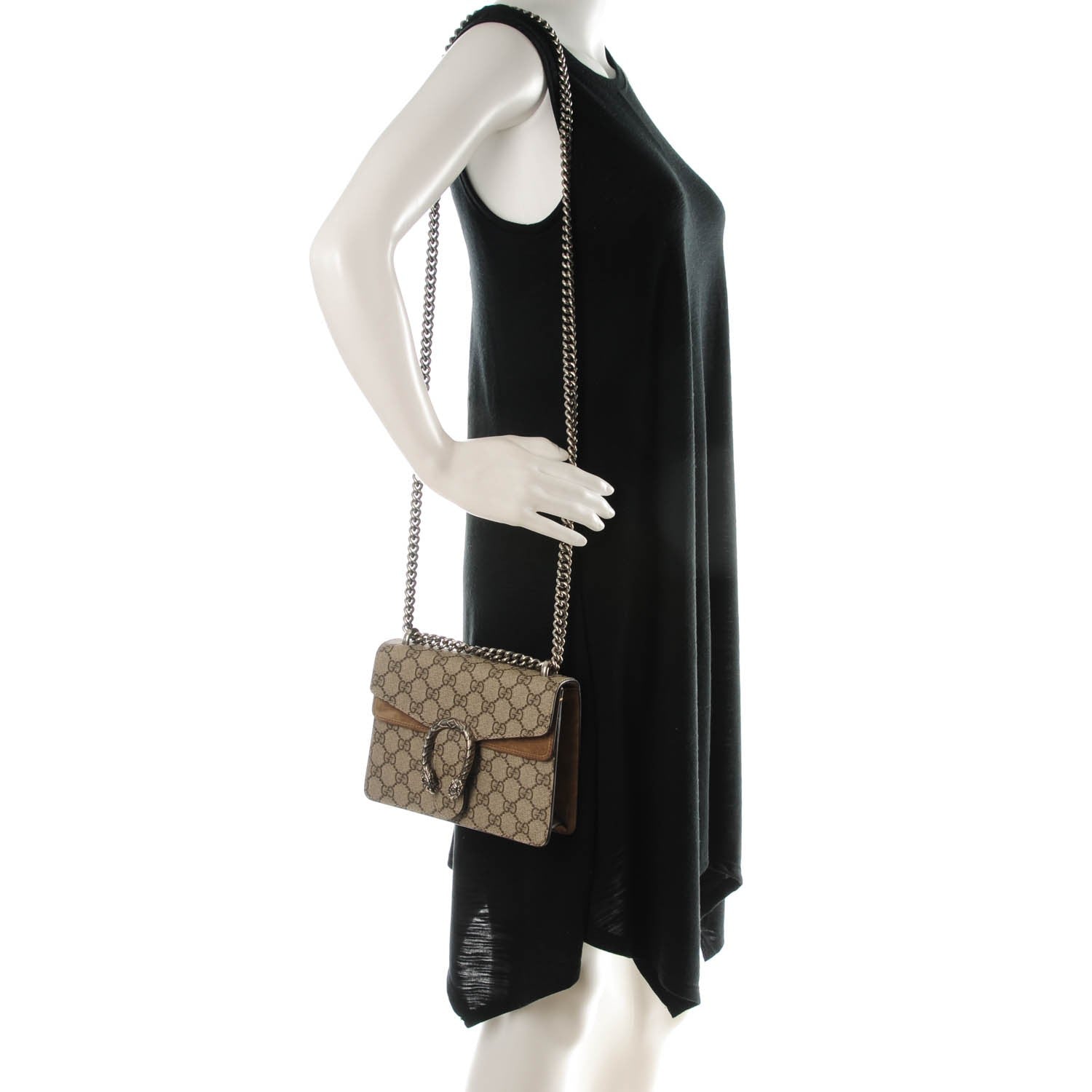 Gucci GG Supreme Monogram Mini Dionysus Shoulder Bag Taupe 2 of 7