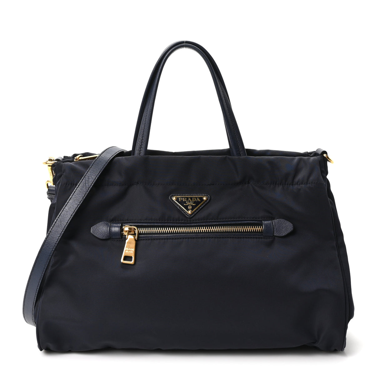 Tessuto Nylon Saffiano Vela Tote Bleu