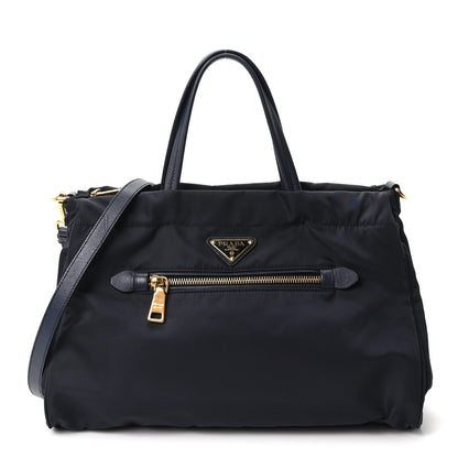 Prada Tessuto Nylon Saffiano Vela Tote Bleu 1 of 10