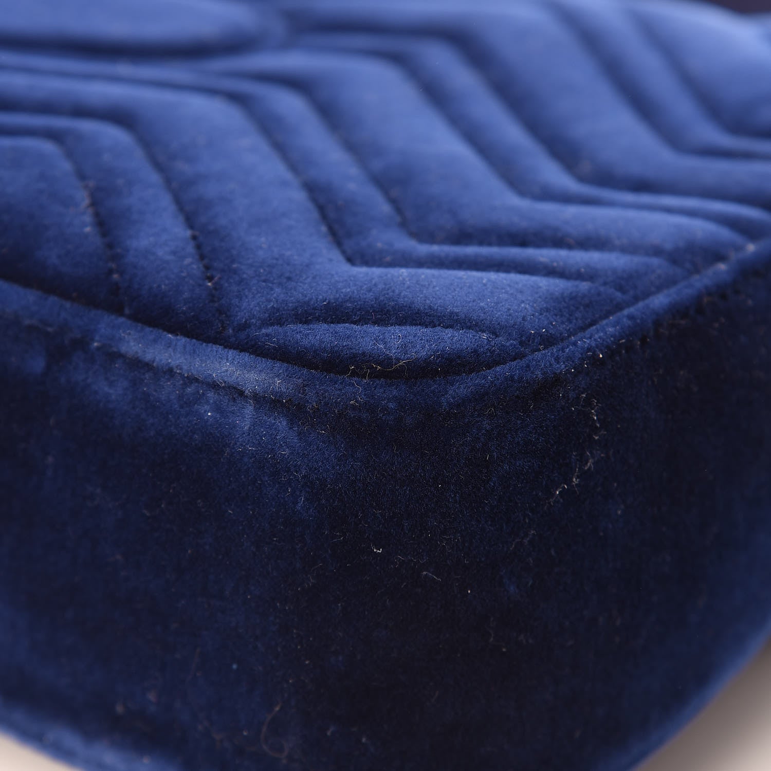 Gucci Velvet Matelasse Medium GG Marmont Shoulder Bag Cobalt Blue 13 of 15