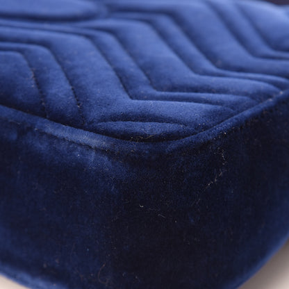 Gucci Velvet Matelasse Medium GG Marmont Shoulder Bag Cobalt Blue 13 of 15
