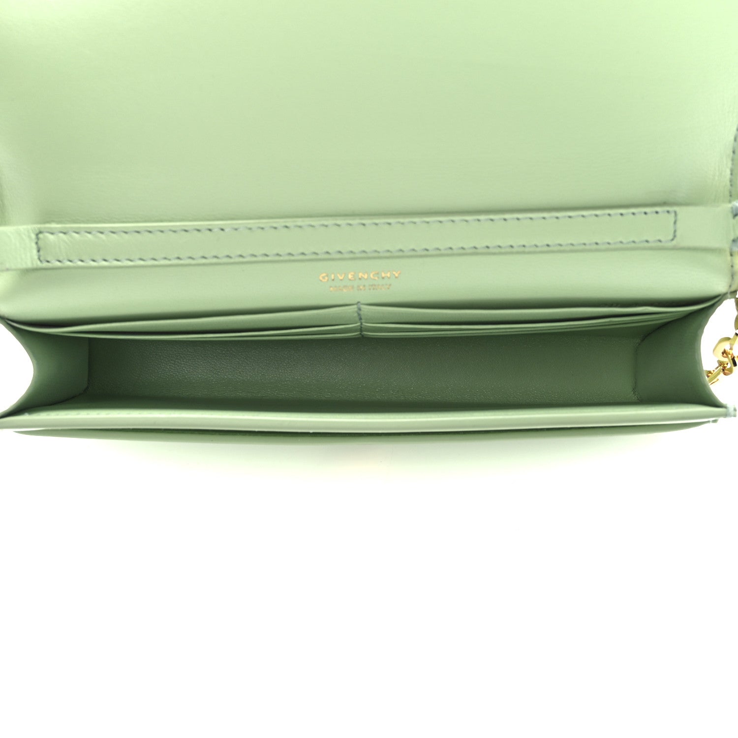 Givenchy Shiny Calfskin 4G Wallet on Chain Pistachio 5 of 11