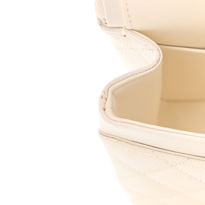 Chanel Caviar Quilted Medium Double Flap White 11 of 15