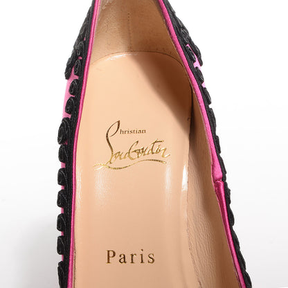 Christian Louboutin Satin Samira 100 Pumps Pink Black 37 7 of 8