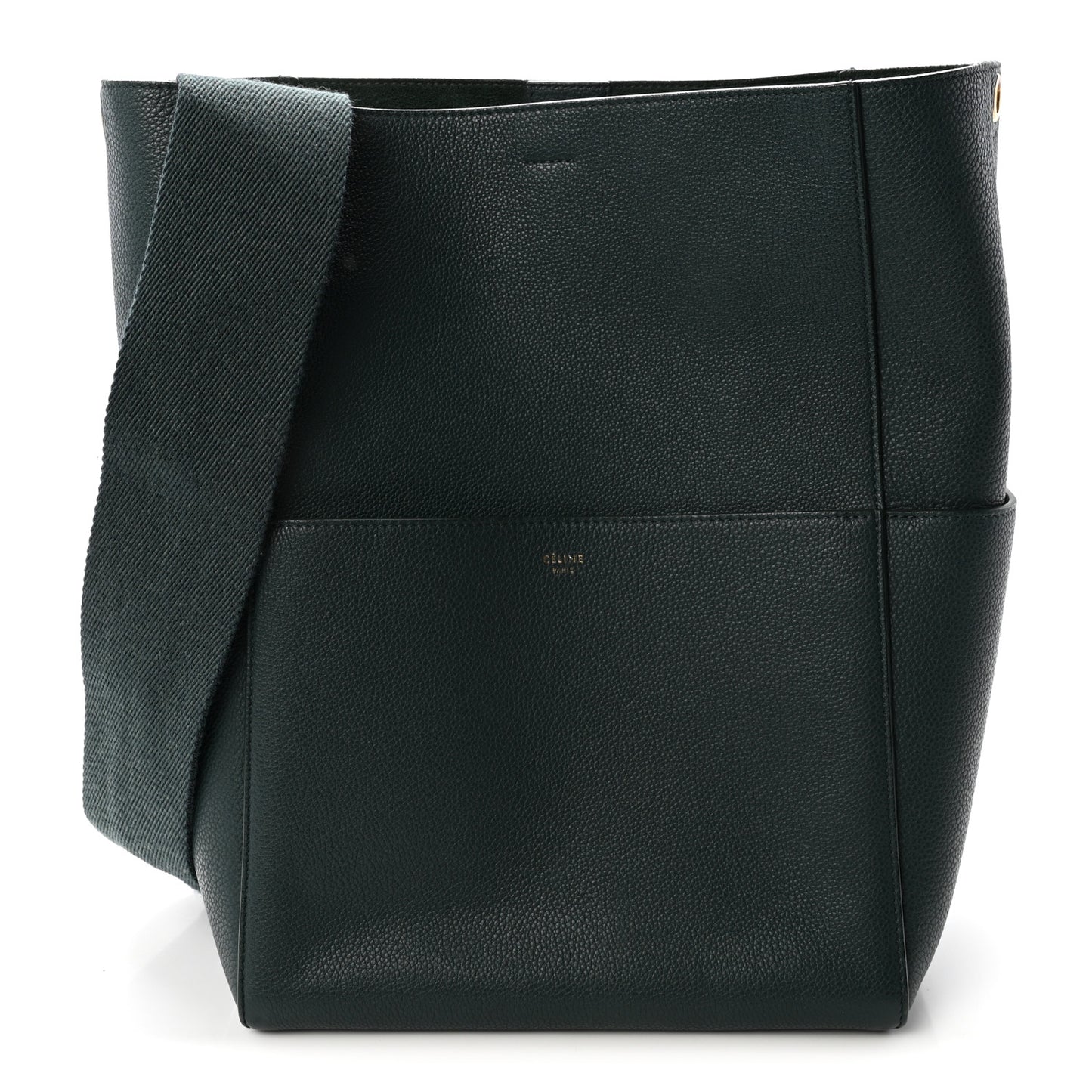 Soft Grained Calfskin Sangle Bucket Bag Amazone