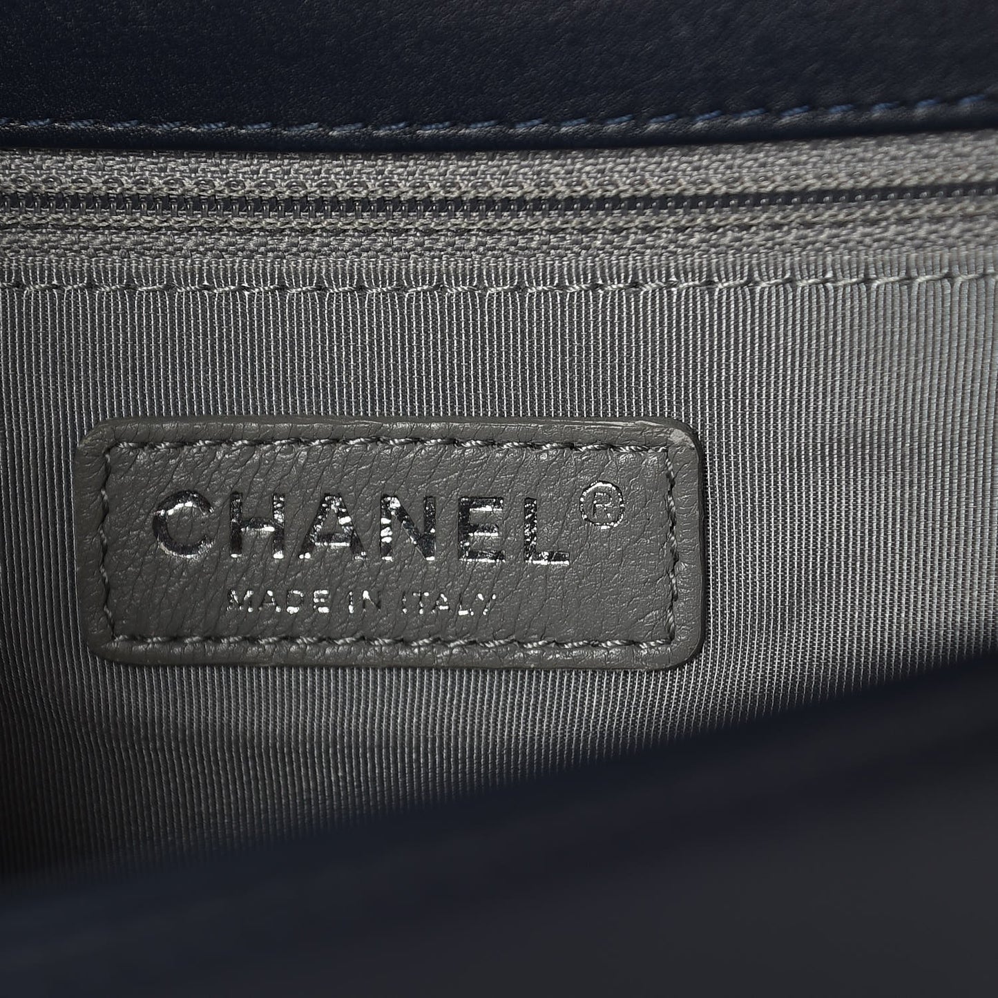 Calfskin Chevron Quilted New Medium Boy Flap Dark Navy Blue