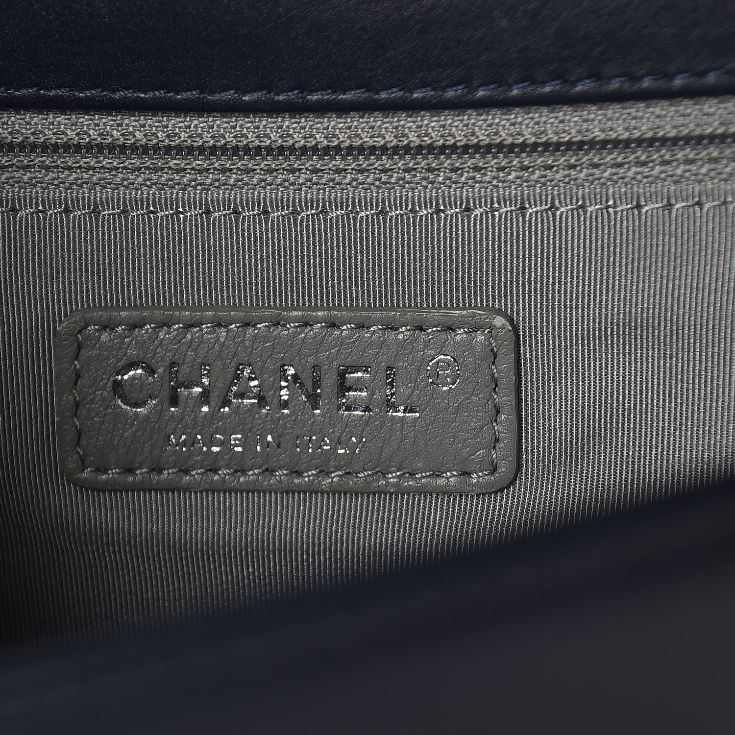 Chanel Calfskin Chevron Quilted New Medium Boy Flap Dark Navy Blue 6 of 7