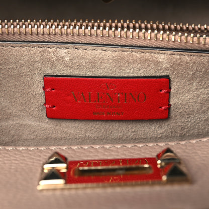 Valentino Garavani Pebbled Calfskin Small Rockstud Double Handle Bag Poudre 6 of 8