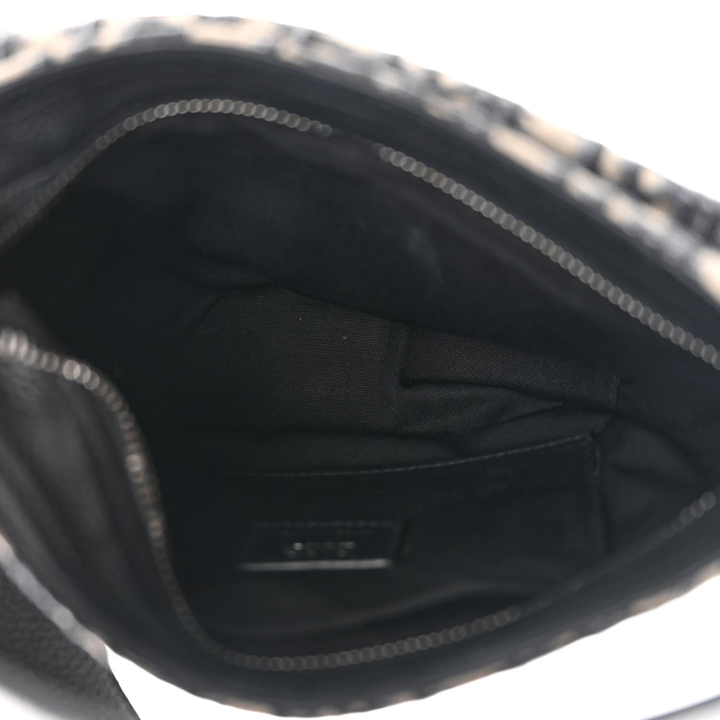 Oblique Mini Soft Saddle Bag Beige Black