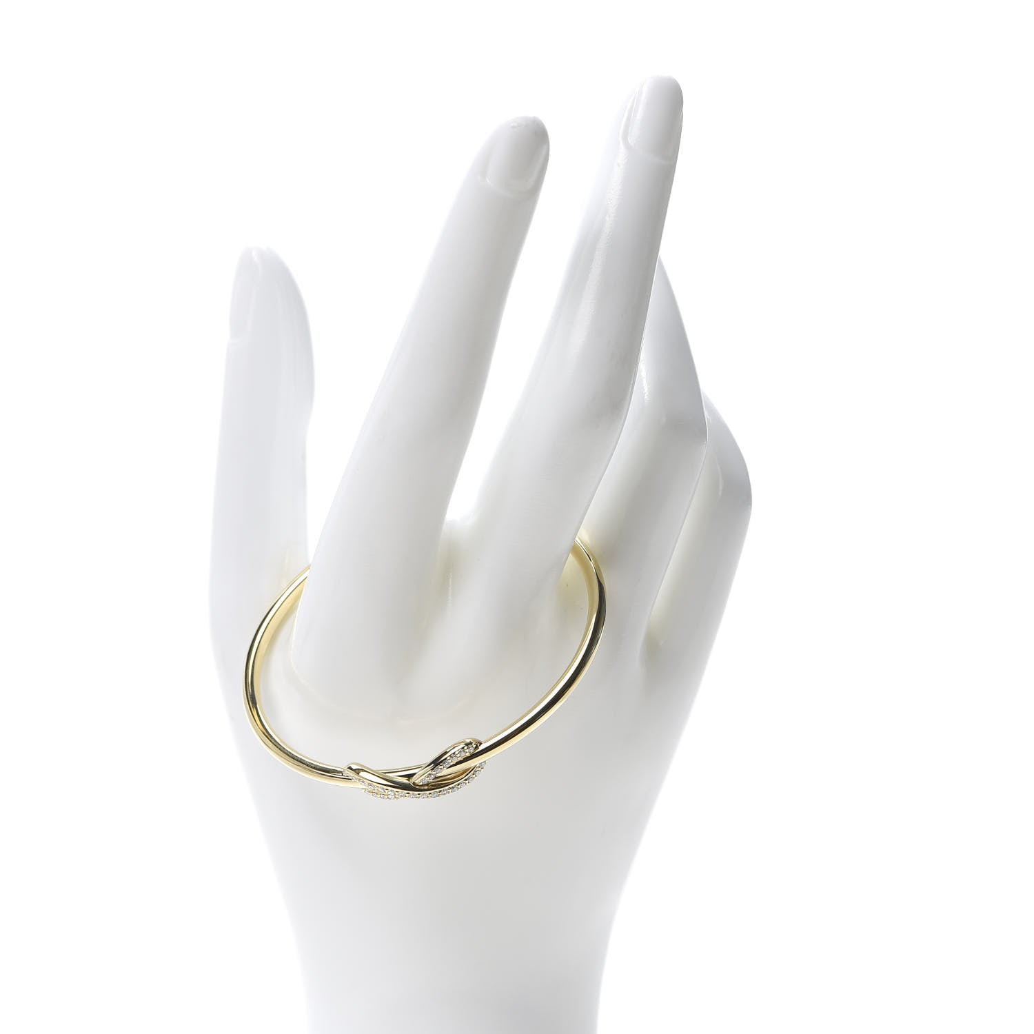 Tiffany 18K Yellow Gold Diamond Infinity Cuff Bracelet 2 of 5