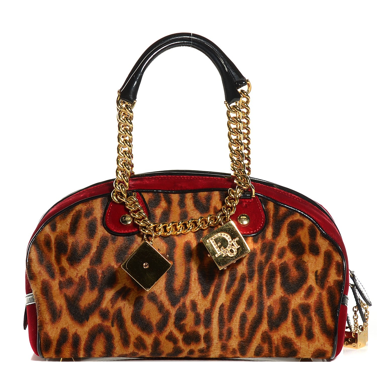 Christian Dior Calf Hair Leopard Velour Gambler Dice Bowler 1 of 7