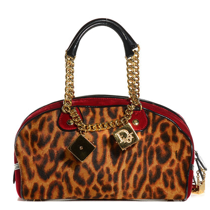 Christian Dior Calf Hair Leopard Velour Gambler Dice Bowler 1 of 7
