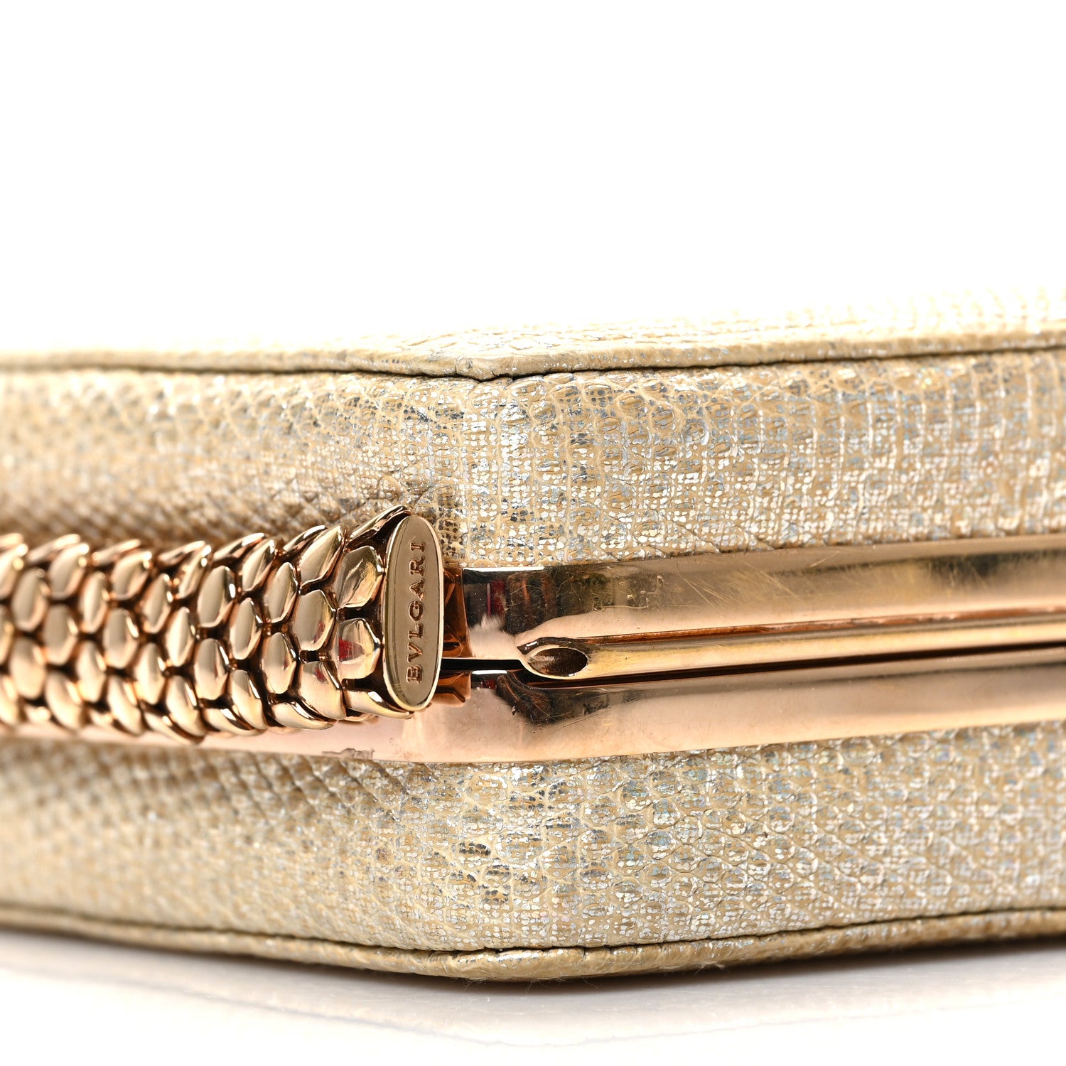 Bulgari Lizard Serpenti Hypnotic Jade Cocktail Clutch Gold 6 of 7