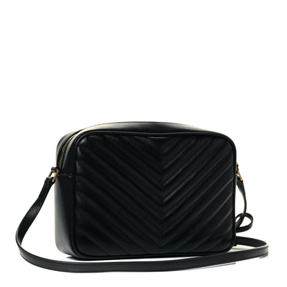 Saint Laurent Calfskin Matelasse Monogram Lou Camera Bag Black 3 of 9