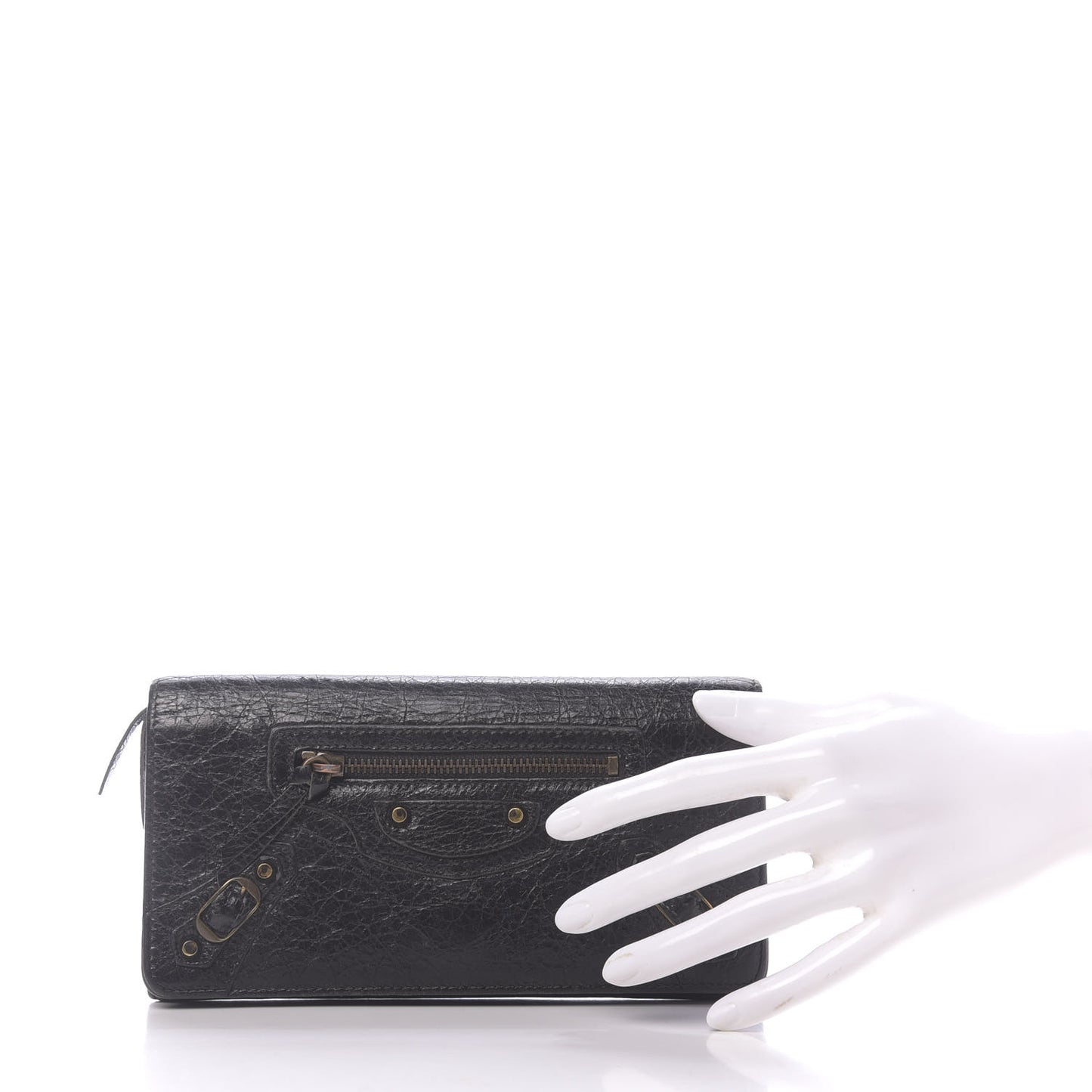 Agneau Classic Hardware Money Wallet Black