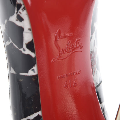 Christian Louboutin Patent Carrare Pigalle Follies 120 Pumps 41.5 Black White Light Gold 6 of 12