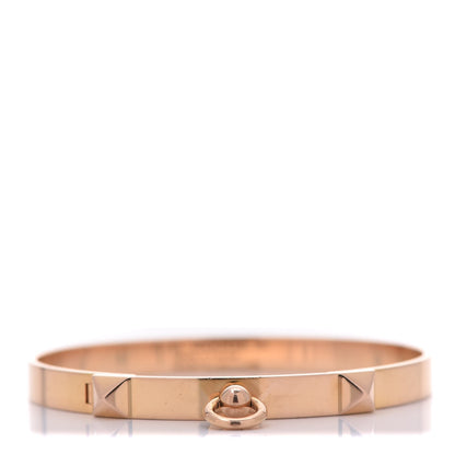Hermes 18K Rose Gold PM Collier De Chien Bracelet SH 6 of 10