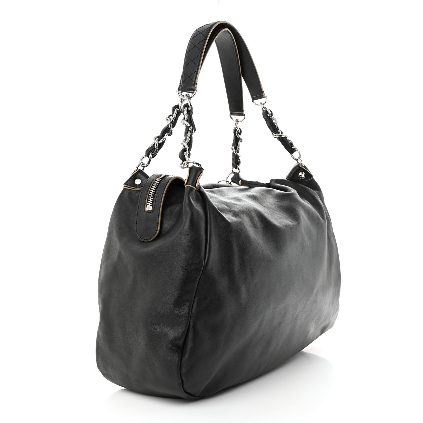 Lambskin Large Edgy Hobo Black
