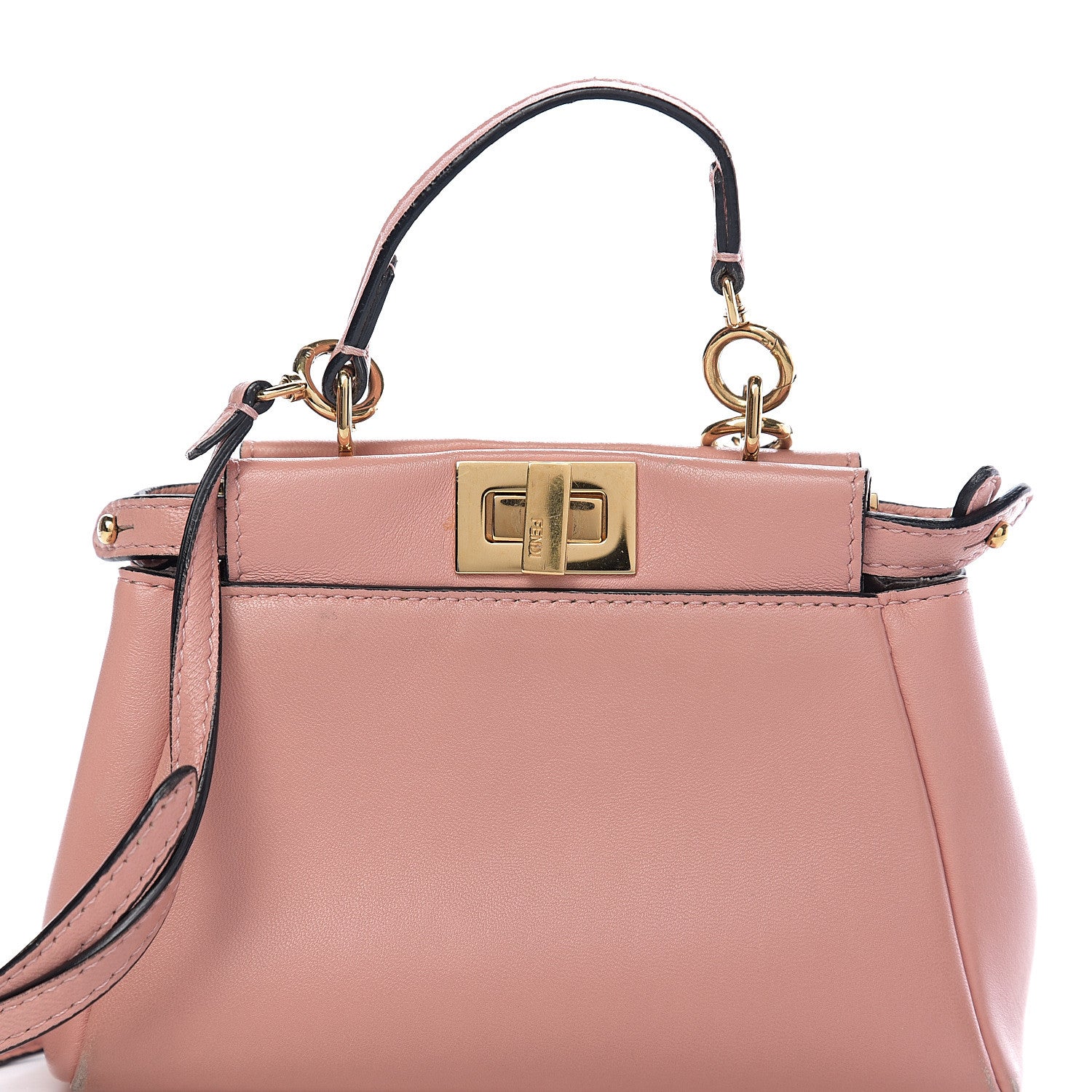 Fendi Shiny Nappa Micro Peekaboo Iconic Satchel Pink 8 of 10