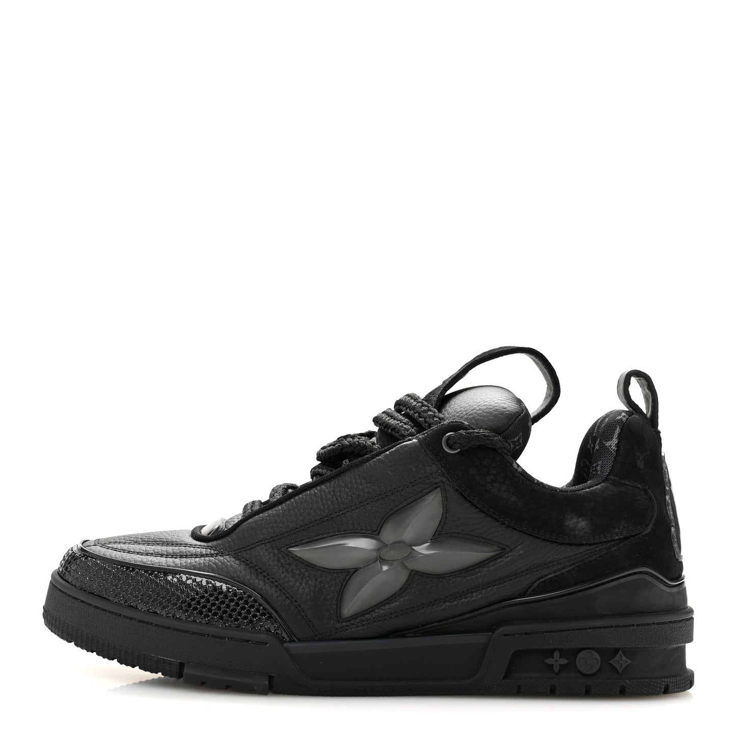 Calfskin Suede Mens LV Skate Sneakers 9 Black