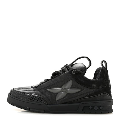Louis Vuitton Calfskin Suede Mens LV Skate Sneakers 9 Black 1 of 8