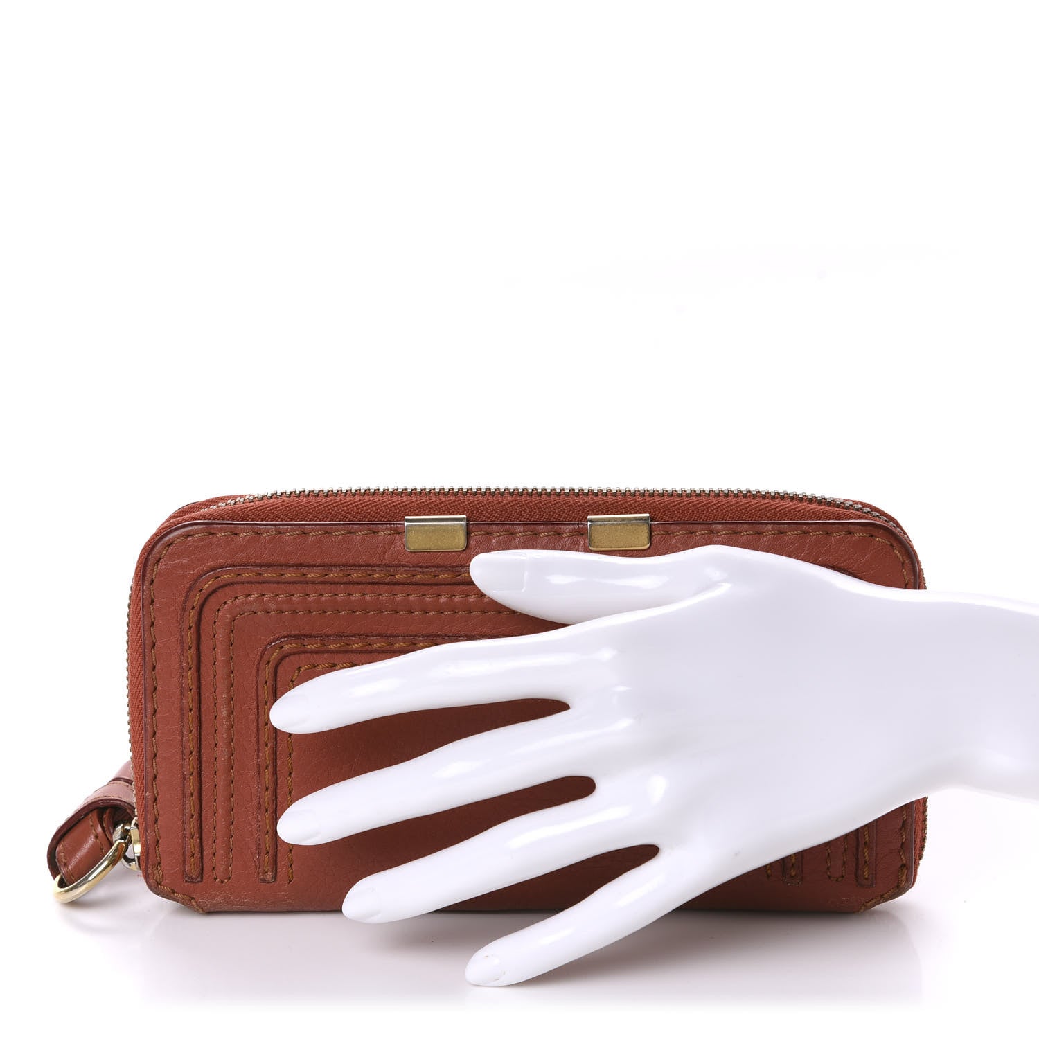 Chloe Calfskin Marcie Long Zip Around Wallet Maple Leaf 2 of 11