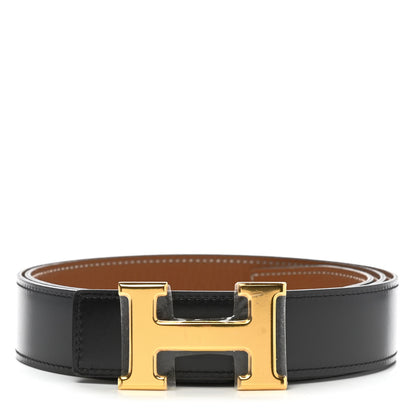 Hermes Box Togo 32mm H Belt 100 Black Gold 1 of 6