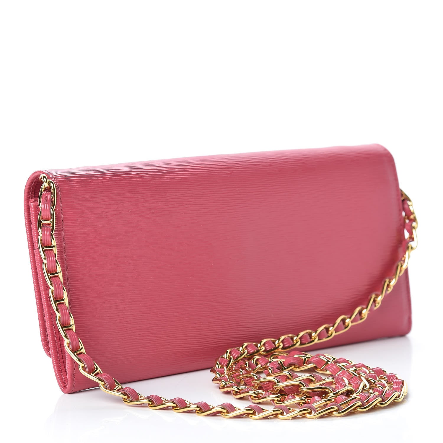 Prada Vitello Move Oro Chain Wallet Peonia 3 of 10