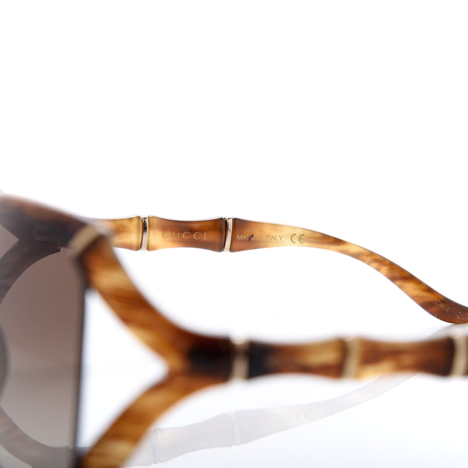 Gucci Bamboo Effect Sunglasses GG0505S Brown Horn 5 of 7
