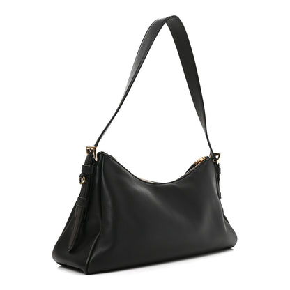 Prada Soft Calfskin Medium Aimee Shoulder Bag Black 3 of 9