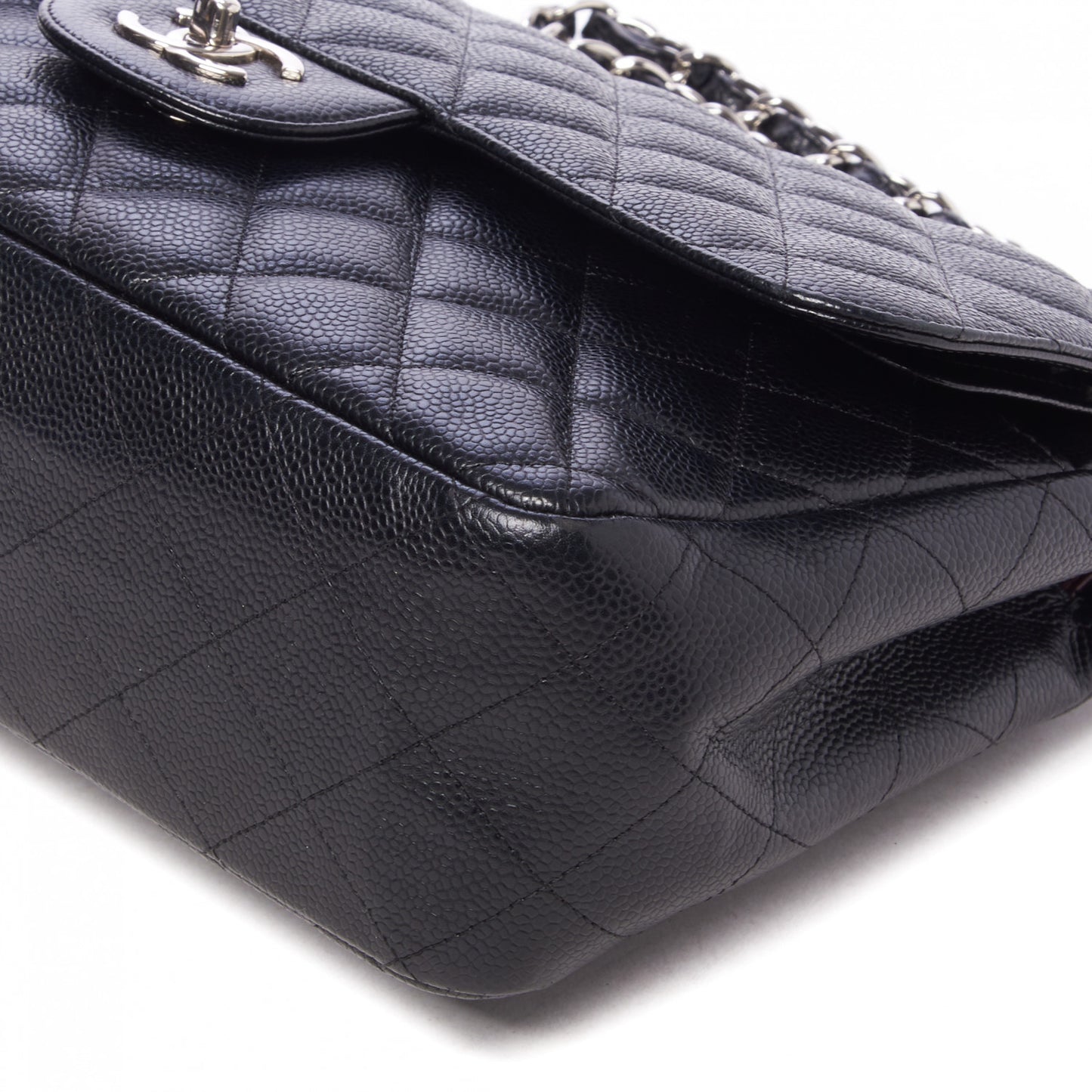 Caviar Quilted Jumbo Double Flap Black